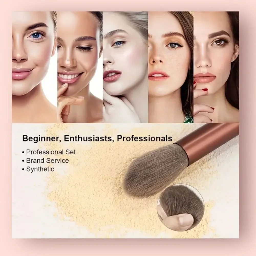 Makeup brush Set Foundation Powder Eyeliner Eyeshadow Lip Cosmetic Brushes 13 Pc